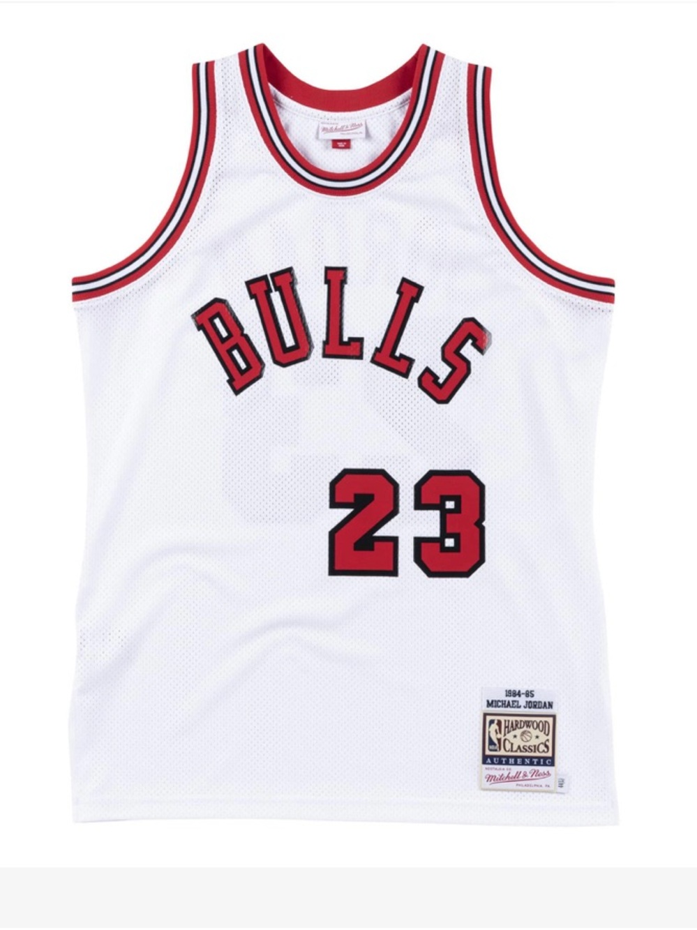 Mitchell & Ness Chicago Bulls White Red #23 Jersey